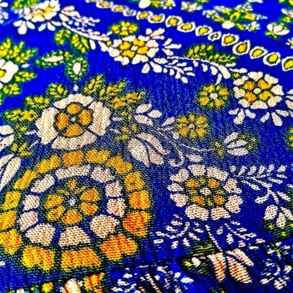 𝅺Scoop L 12-14 Blue and White Elastic Pull on Style Tiered 100% Rayon Skirt - Picture 6 of 7